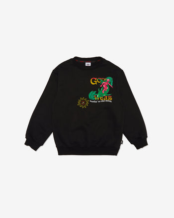 Junior Surfing Wirdo Printed Hoodie: Boy Hoodies & Sweatshirts Black | GCDS Spring/Summer 2023